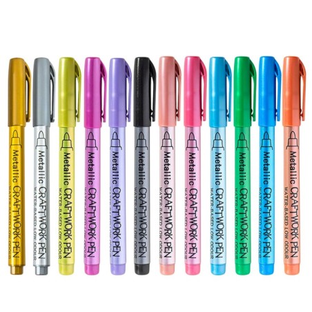 Metallic nailonist dekoratiivsete värviliste markerite komplekt 12 tk.