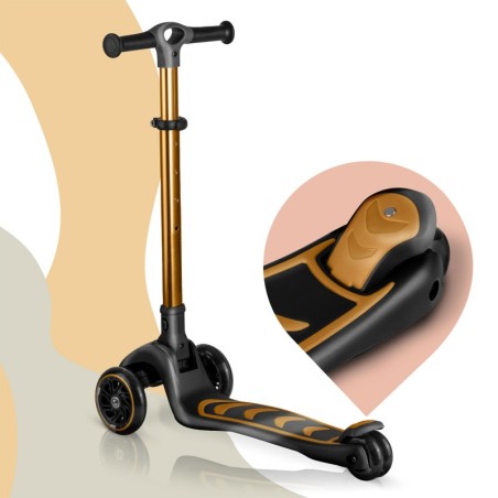 Kolmerattaline tõukeratas lastele tasakaalustava istmega Nukido Flippo - kuldne