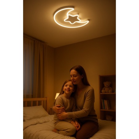 LED lae plafoonlamp lastetuppa timmitav LUMELA + kaugjuhtimispult moon white