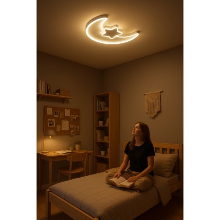LED lae plafoonlamp lastetuppa timmitav LUMELA + kaugjuhtimispult moon white