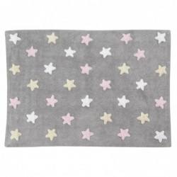 Pestav vaip Tricolor Star Gris/Rosa 120 x 160 cm