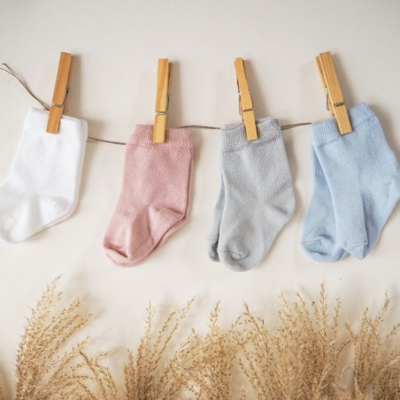 Bambus beebisokid 2 paari, hall/valge