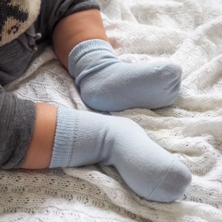 Bambus beebisokid 2 paari, valge/helesinine