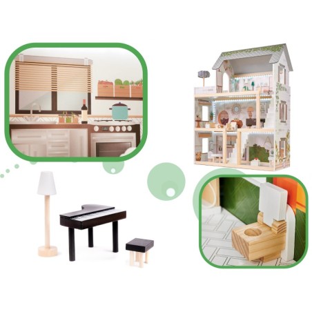 Nukumaja Boho koos mööbliga + LED tuled