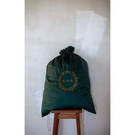 Velvet jõulukott, roheline