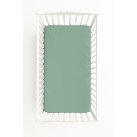 Kummiga voodilina 120x60 cm, pastell roheline