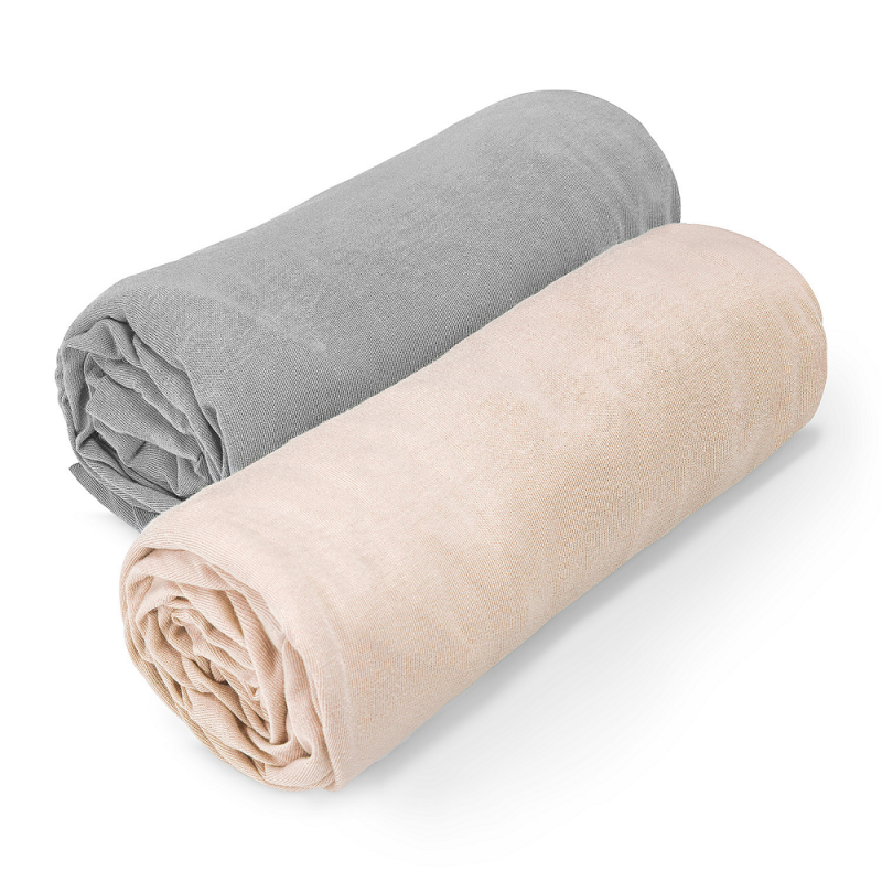 Kummiga voodilinad 70x140 cm, 2 tk, beež/hall