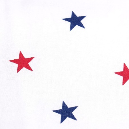 Beebi voodipesukomplekt, hall, sinised punased tähekesed