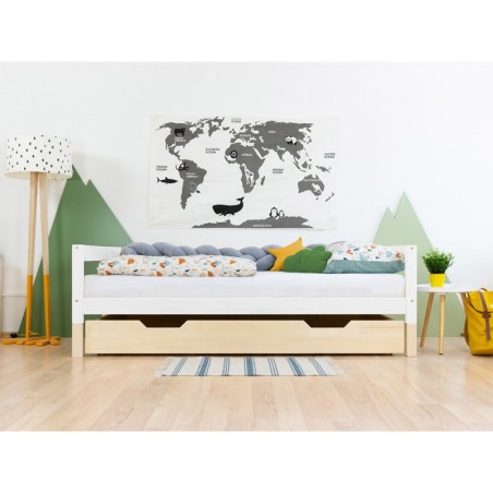 Voodi alune sahtel (raam+täispõhi) Buddy ratastel, naturaalne