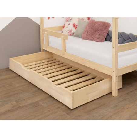 Voodi alune sahtel (raamiga) Buddy ratastel, naturaalne