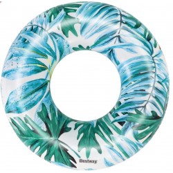 Bestway ujumisrõngas 119 cm PALM LEAVES BLUE