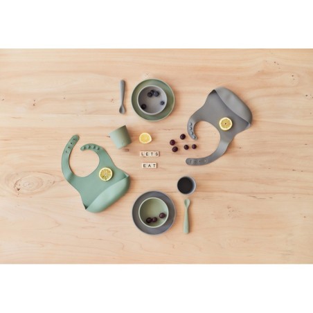 Silikoonist sööginõude komplekt, ash green