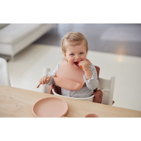 Silikoonist sööginõude komplekt, pale pink