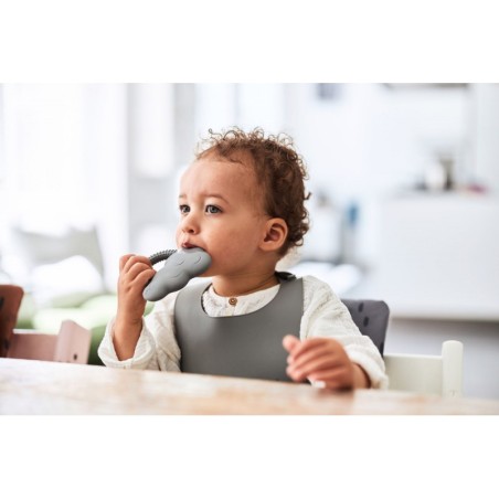 Silikoonist beebipõll taskuga, storm grey