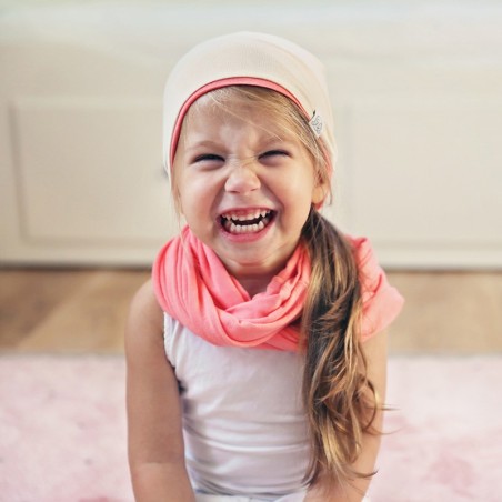 Müts, bambus, roosa-valge