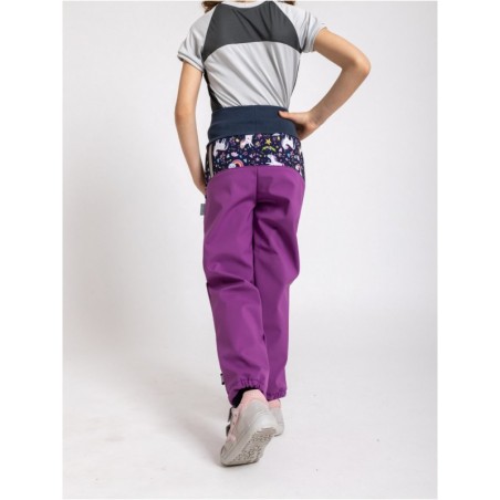 Softshell püksid fliisvoodriga Basic, lilla/ükssarvikud