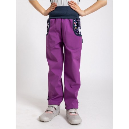 Softshell püksid fliisvoodriga Basic, lilla/ükssarvikud