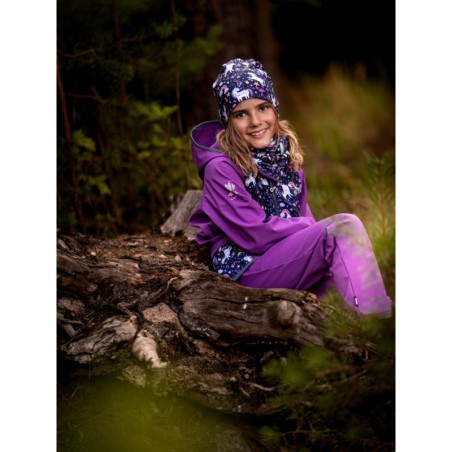 Softshell püksid fliisvoodriga Basic, lilla/ükssarvikud