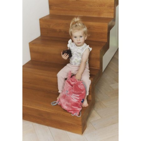 Laste seljakott, roosa kiisu