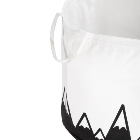 Mänguasjakorv valge, mustad mäed