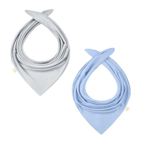 Bambus kahepoolne kolmnurk-sall, helehall/helesinine