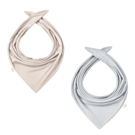 Bambus kahepoolne kolmnurk-sall, helehall/beež