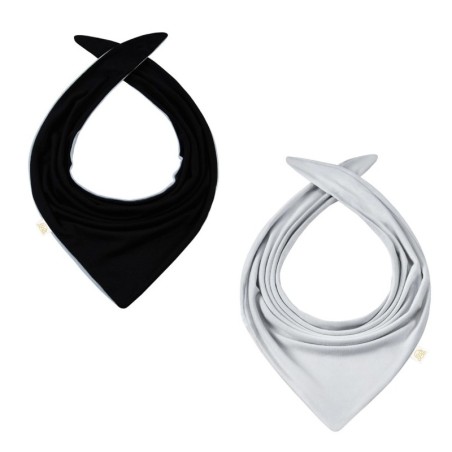 Bambus kahepoolne kolmnurk-sall, must/helehall