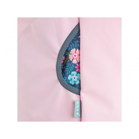 Laste õhuke ilma voodrita mantel 122/128, roosa/lilled