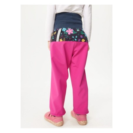 Softshell püksid fliisvoodriga Basic väikelastele, fuksia/lilled