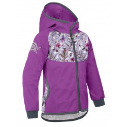 Laste softshell jope ilma voodrita, lilla/meadow