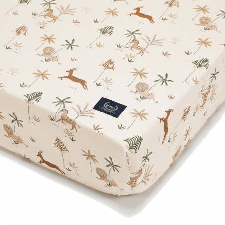 Kummiga puuvillane voodilina elastne LITTLE SAVANNAH