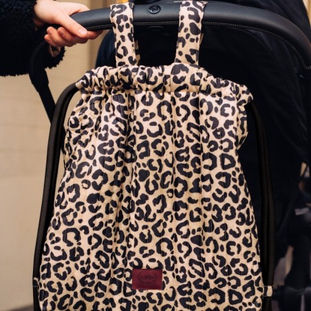 Magdalena Lamparska jalutuskäru seljakott nailonist LEOPARD CREAM