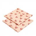 Bambusest ruudukujuline komplekt HEARTBEAT PINK