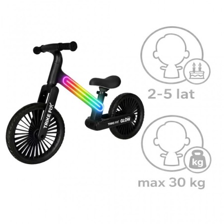 Trike Fix Glow jooksuratas LED-valgustusega must