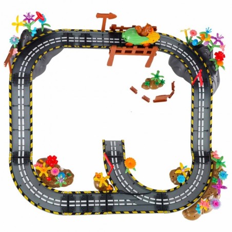 Magnetiline autode võidusõidurada 1 helendav sõiduk 153 elementi