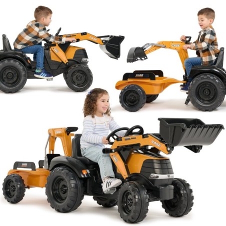 FALK Case CE pedaaltraktor koos ekskavaatorlaaduri ja haagisega 3-7 aastat