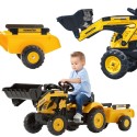 FALK Komatsu pedaaltraktorekskavaator koos haagise ja kopaga