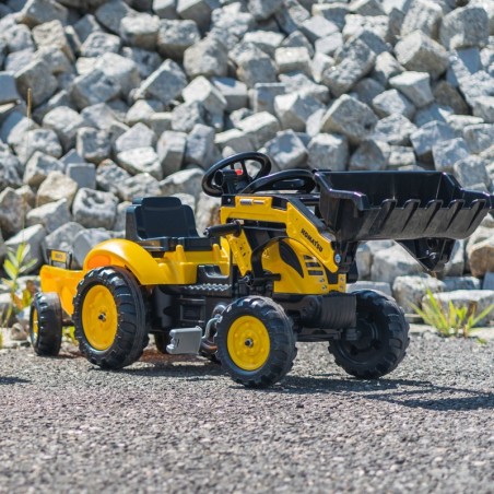 FALK Komatsu pedaaltraktorekskavaator koos haagise ja kopaga