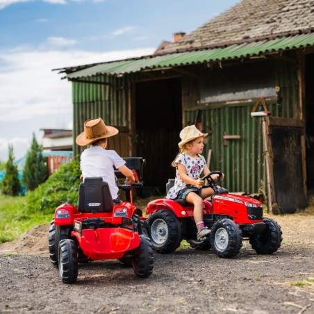 FALK Massey Ferguson punane pedaaliga traktor koos haagisega alates 3 aastast