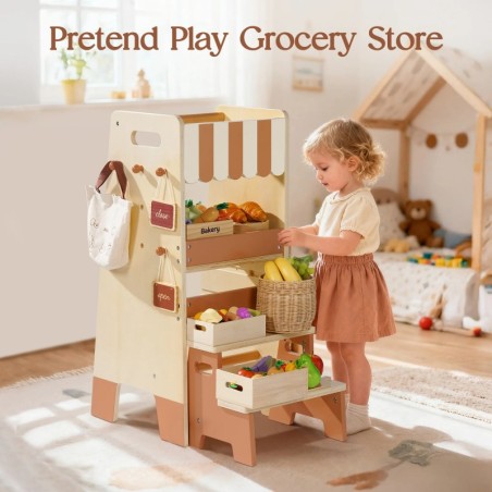 Laste köögiabiline astmepink tahvel puidust, pruun