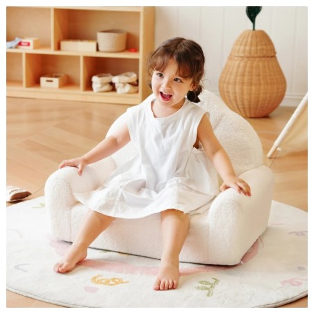 Laste pehme tugitool valge