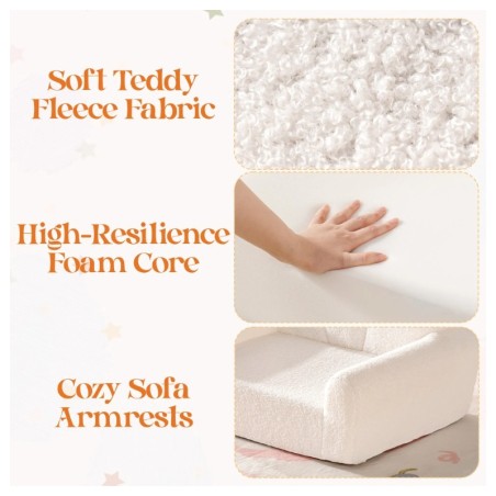 Laste pehme tugitool valge