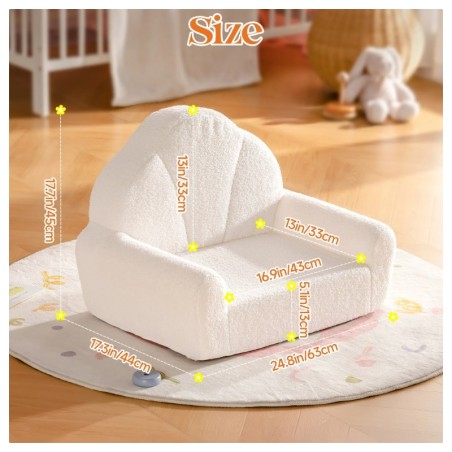 Laste pehme tugitool valge