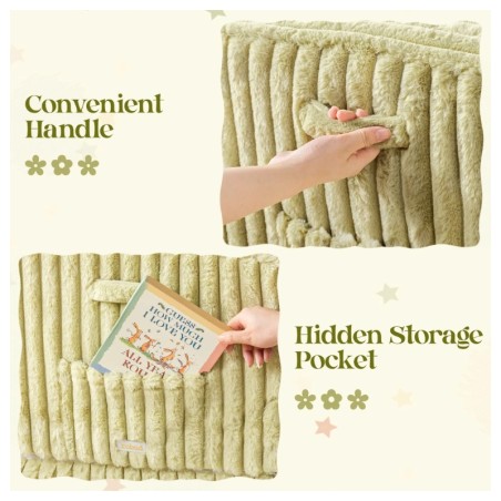 Pehme laste lahtikäiv tugitool, roheline