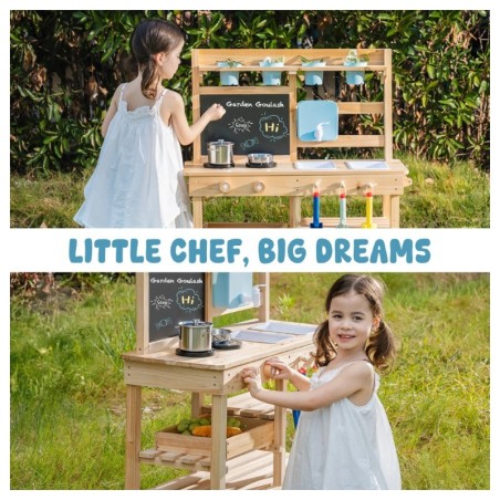 Mudaköök veekraaniga, naturaalsest puidust, topeltvalamute ja lisatarvikutega