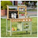 Laste mudaköök, puidust õuekök, BBQ grillifunktsiooniga
