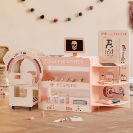 Puidust tegevuskeskus arsti mängukomplekt