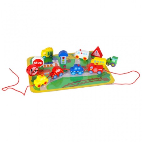 Puidust plokid sõidukite nöörimismäng