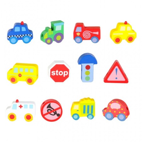 Puidust plokid sõidukite nöörimismäng