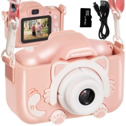 Laste digitaalne fotokaamera, roosa